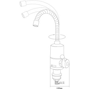 Кран-водонагрівач проточний NZ 3.0кВт 0.4-5бар для кухні гусак гофрований на гайці AQUATICA (NZ-6B312W) №3