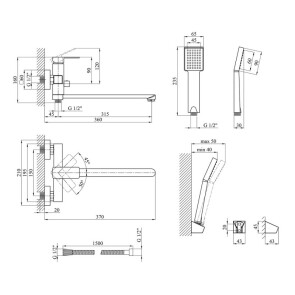 Смеситель для ванной Kroner KRM Ems-C070 №7