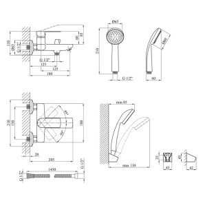 Смеситель для ванной Kroner KRM Main-C060 №7