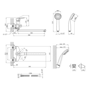 Смеситель для ванной Kroner KRM Odra-C071 №9