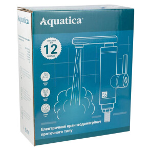 Кран-водонагрівач проточний LZ 3.0кВт 0.4-5бар для кухні гусак вухо на гайці AQUATICA (LZ-6B111W) №3
