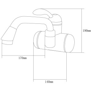 Кран-водонагреватель проточный LZ 3.0кВт 0.4-5бар для раковины гусак изогнутый длинный настенный AQUATICA (LZ-6A211W) №2