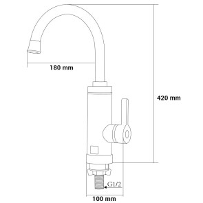 Кран-водонагреватель проточный HZ 3.0кВт 0.4-5бар для кухни гусак ухо на гайке (W) AQUATICA (HZ-6B143W) №3