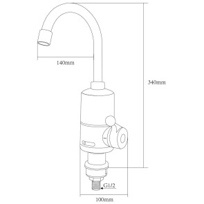 Кран-водонагрівач проточний NZ 3.0кВт 0.4-5бар для кухні гусак вухо на гайці з дисплеєм AQUATICA (NZ-6B142W) №3