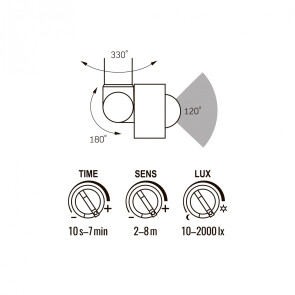 LED прожектор VIDEX F2e 10W 900Lm 5000K 220V с датчиком движения и освещенности №6