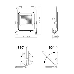 LED прожектор аккумуляторный PREMIUM VIDEX F2A 50W 5000K №8