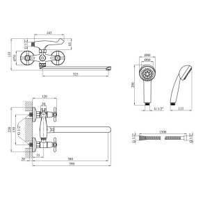 Смеситель для ванной Kroner KRP Royce-C070 №8