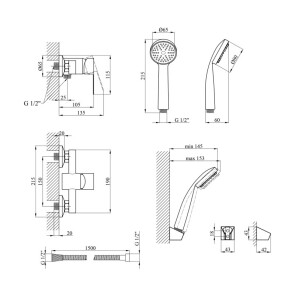 Змішувач для душу Kroner KRM Fulda-W050 №8