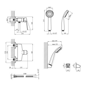 Змішувач для душу Kroner KRM Odra-C050 №8