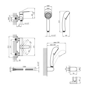 Змішувач для душу Kroner KRP Brocken-C050 №7