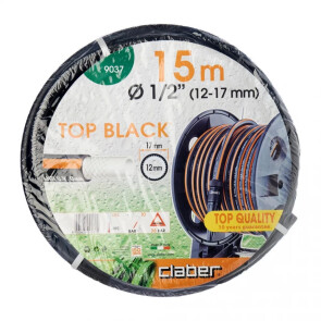 Шланг для полива Claber Top-Black 9037, 15 м 1/2" черный №1