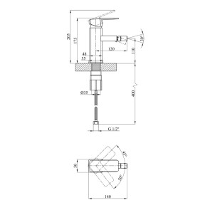 Смеситель для биде Kroner KRM Ems-C020 №7