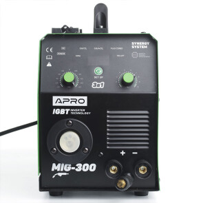 Сварочный полуавтомат инверторный APRO MIG-160, 20-160А, ел.4мм, пр.0.8-1мм 5кг 2.5+1.5+3м (набор кабелей) №12