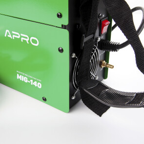 Зварювальний напівавтомат інверторний APRO MIG-140, 20-140А, ел.4мм, пр.0.8-1мм 1кг 3+2.5+2м №6