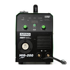 Зварювальний напівавтомат інверторний APRO MIG-200, 20-200А, ел.5мм, пр.0.8-1мм 5кг 2.5+1.5+3м №2