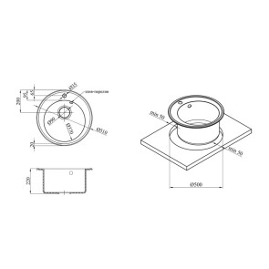 Кухонна мийка Kroner KRP Komposit COL-510 №6