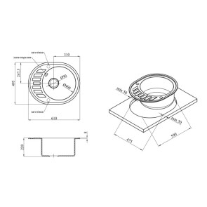 Кухонна мийка Kroner KRP Komposit COL-6250 №7