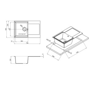 Кухонная мойка Kroner KRP Komposit GRB - 7850 №8