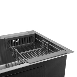 Кухонна мийка Kroner KRP Geburstet-6050HM (3,0/1,0 мм) №4