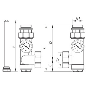 Комплект для підключення циркуляційного насоса KOER KR.1020 - 1 дюйм №2