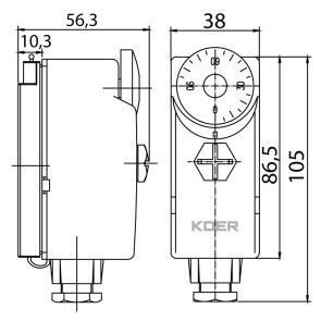 Термостат механічний накладний KOER KR.1351 (0…+90*C) №2