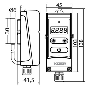 Термостат електричний накладний KOER KR.1355E (з виносною гільзою) (+5…+90*C) №2