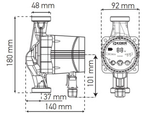 Насос циркуляційний енергосберег. KOER KP.N25 / 6-180 №4