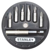 Набор бит STANLEY, Philips, Pozidriv, PH1, PH2, PZ1, PZ2, L = 25 мм, 7 шт, пластиковая коробка