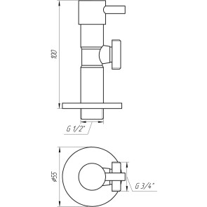 Кран полуоборотный угловой SOLOMON 1/2х3/4 Lazer 7076 №6