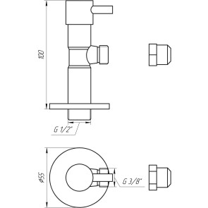 Кран напівобертовий кутовий з цангою SOLOMON 1/2х 3/8 Lazer 7076 №9