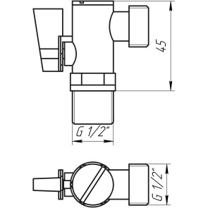 Кран кульовий кутовий з фільтром SOLOMON 1/2″x1/2″ А7041(7043) №5