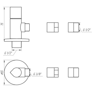 Кран полуоборотный угловой с цангой 1/2″x1/2 (3/8″) универсальный 9082 №6