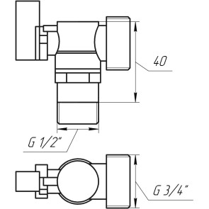 Кран кульовий кутовий для пральної машини SOLOMON 1/2″х3/4″ A7172 №2