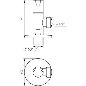 Кран полуоборотный угловой SOLOMON 1/2х1/2 9081 №5