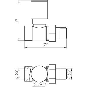 Кран вентильный прямой с американкой SOLOMON 1/2″ CHROM 1865 №2