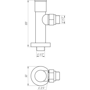 Кран вентильный угловой с американкой SOLOMON LUX 1/2″ CHROM 7777 (2шт.КОМПЛЕКТ) №4