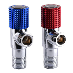 Комплект кранов угловых керамика SOLOMON EXCLUSIVE 1/2”X1/2” 9889 RED/BLUE (комплект 2шт.) №3