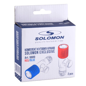 Комплект кранів кутових кераміка SOLOMON EXCLUSIVE 1/2″X1/2″ 9889 RED/BLUE (комплект2шт.) №4