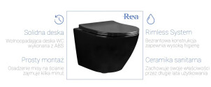Підвісний унітаз Rea carlo mini rimless flat black matt №3
