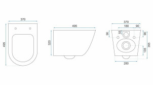 Підвісний унітаз REA CARLOS FLAT RIMLESS AIAX SHINY №5