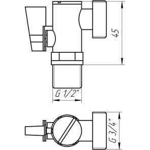 Кран кульовий кутовий з фільтром SOLOMON 1/2x3/4 А7041(7043) №5