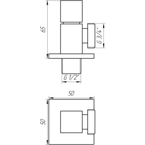 Кран полуоборотный угловой SOLOMON 1/2х3/4 CUBE 7078 №6