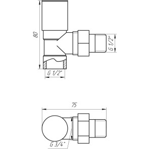 Кран вентильный угловой с американкой SOLOMON 1/2″ CHROM 1845 №6