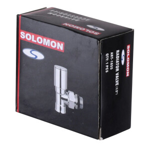 Кран вентильний кутовий з американкою SOLOMON 1/2″ CHROM 1855 з ущільнювачем №2