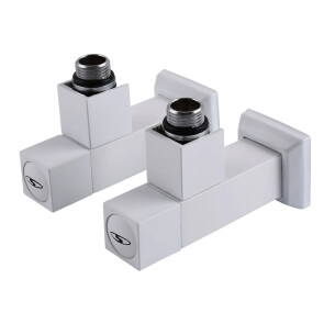 Набір Кран напівоборотний кутовий з американкою SOLOMON LUX 1/2″ CUBE WHITE 8888 (2шт.) №1