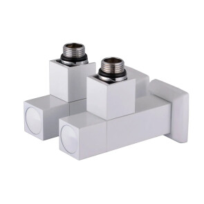 Набір Кран напівоборотний кутовий з американкою SOLOMON LUX 1/2″ CUBE WHITE 8888 (2шт.) №3