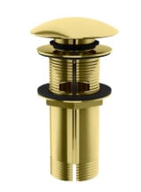 Донный клапан для раковины KOHLMAN KLIK-KLAK BRUSHED GOLD с переливом