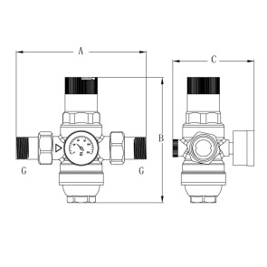 Редуктор тиску з фільтром тонким очищенням та манометром KOER KR.1241 - 1" (KR3183) №2