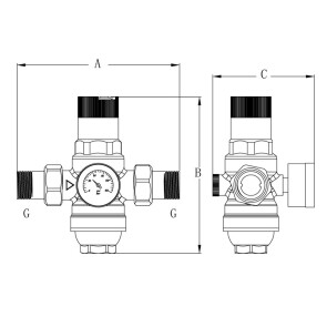 Редуктор давления с фильтром тонкой очисткой и манометром KOER KR.1243 - 1/2" НР (KR3190) №2