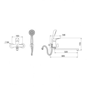 Смеситель для ванны Gappo Vantto G2236 №6